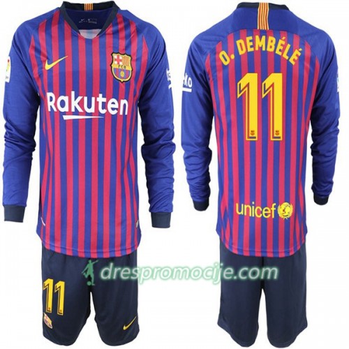 FC Barcelona Dres O. Dembele 11 Dječji Domaći 2018/19 Dugim Rukavima FC Barcelona Dres O. Dembele 11 Dječji Domaći 2018/19 Dugim Rukavima